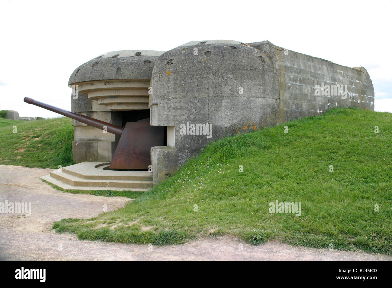 German gun battery at Longues sur Mer, Northern France. Stock Photo