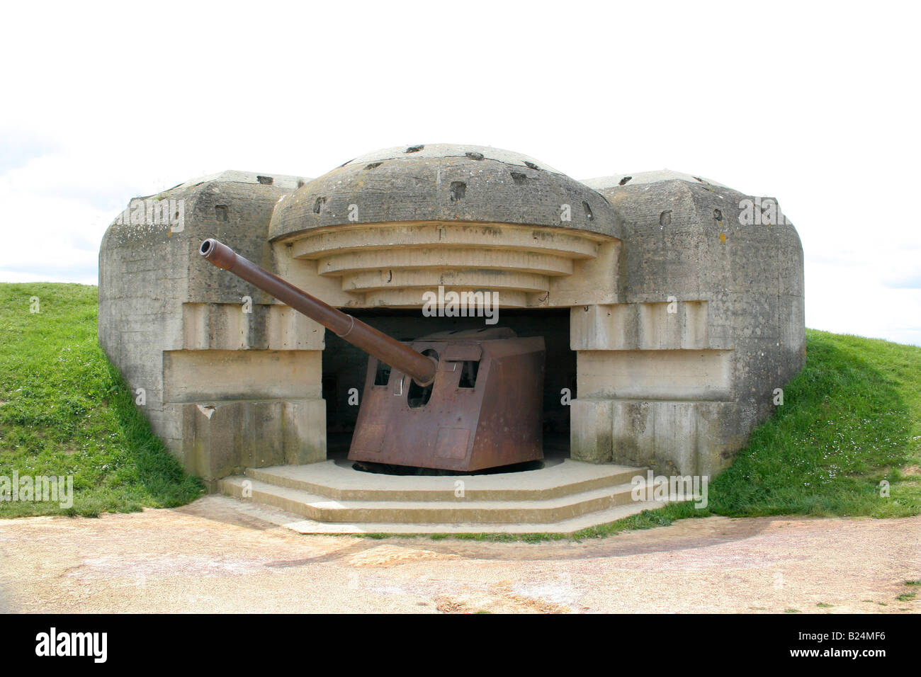 German gun battery at Longues sur Mer, Northern France. Stock Photo