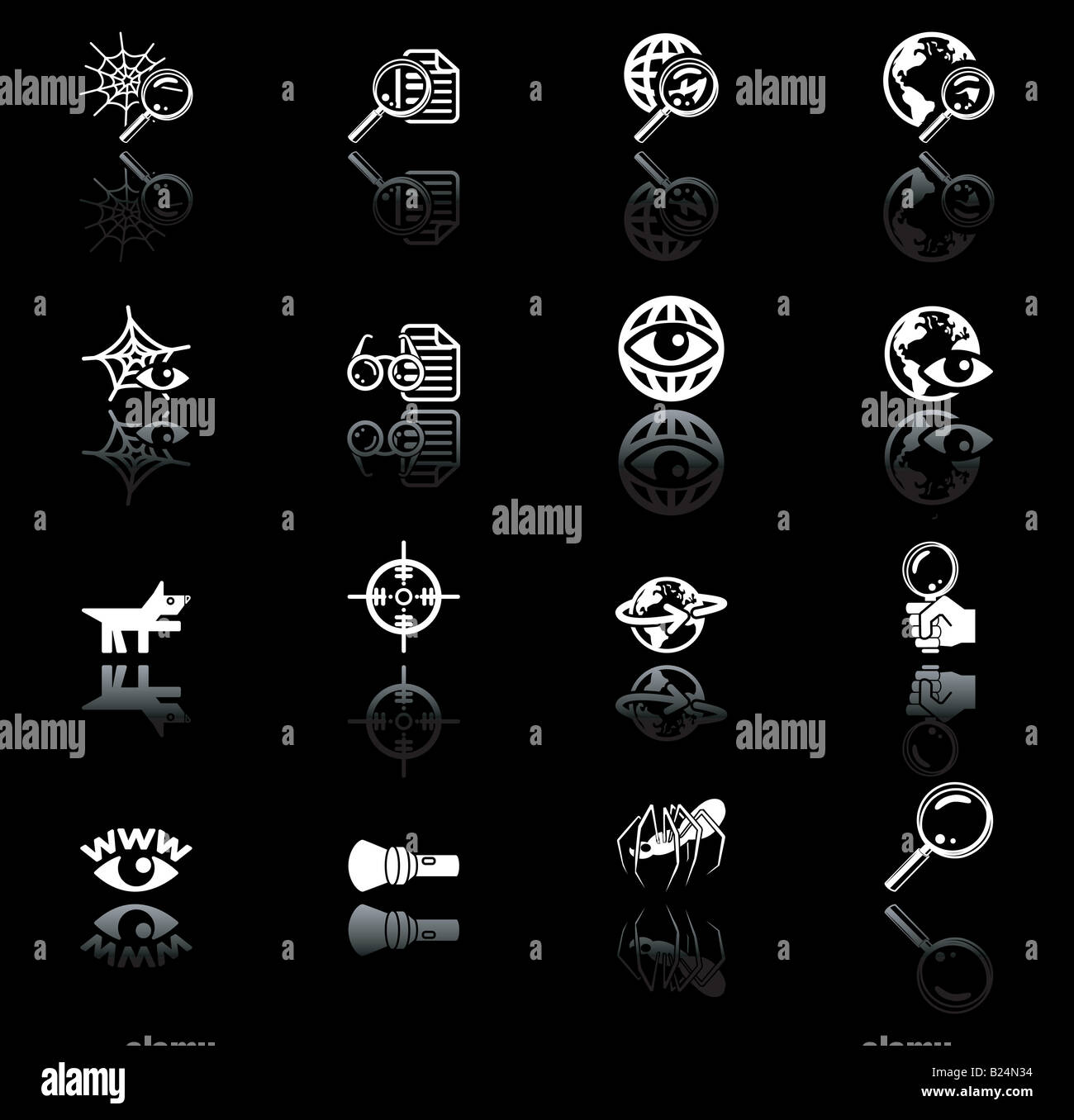 Web Search Icons Series Set. A series of web search icons set Stock ...