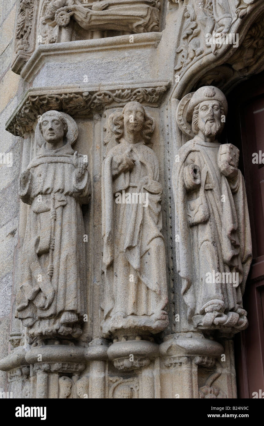 Portal of Colegio de San Xerome (17th century), Santiago de Compostela, Galicia, Spain Stock Photo