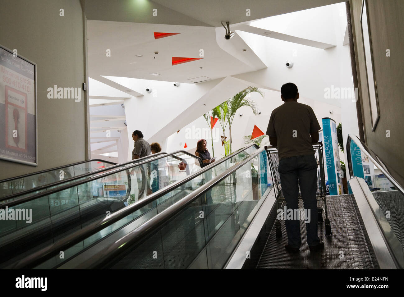 Escalators Carrefour shopping centre Torremolinos Malaga Province Costa del Sol Spain Stock Photo