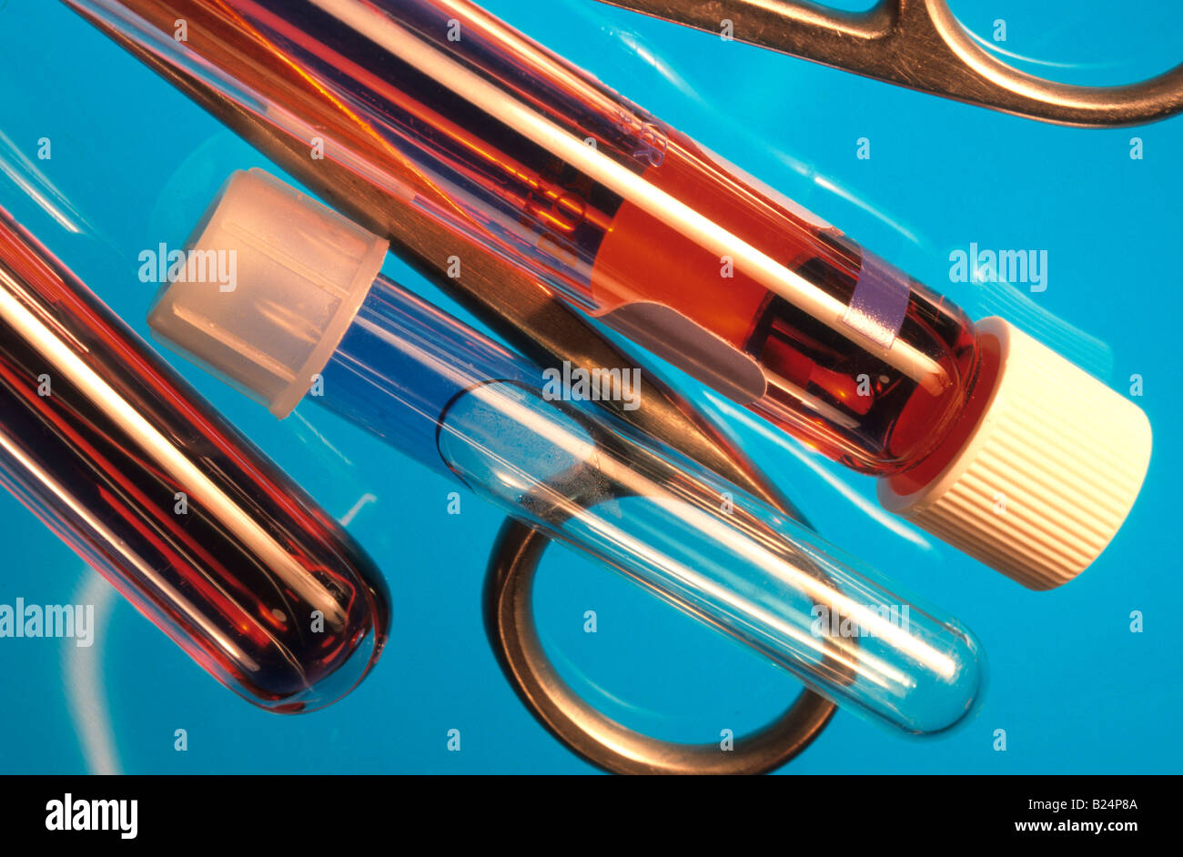 STILL LIFE LAB TEST TUBES AND HEMOSTAT MEDICAL ICON Stock Photo Alamy