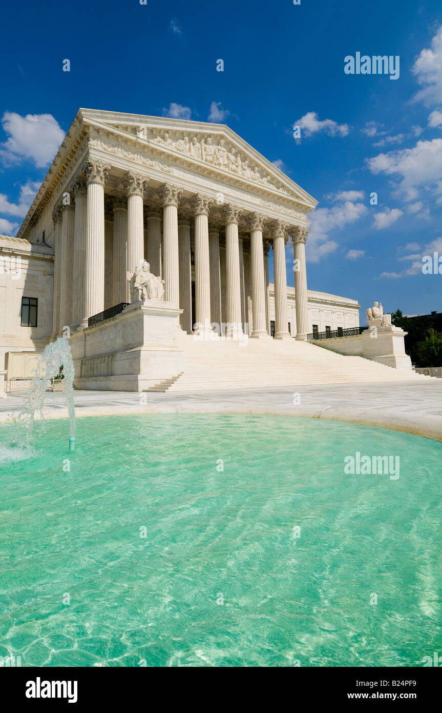 The front south facade of the US Supreme Court in Washington DC Stock Photo