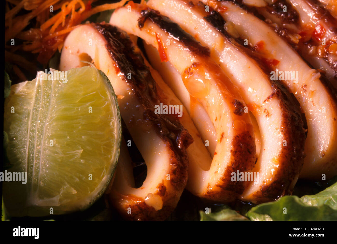 THAI SQUID APPETIZER CALAMARI Stock Photo