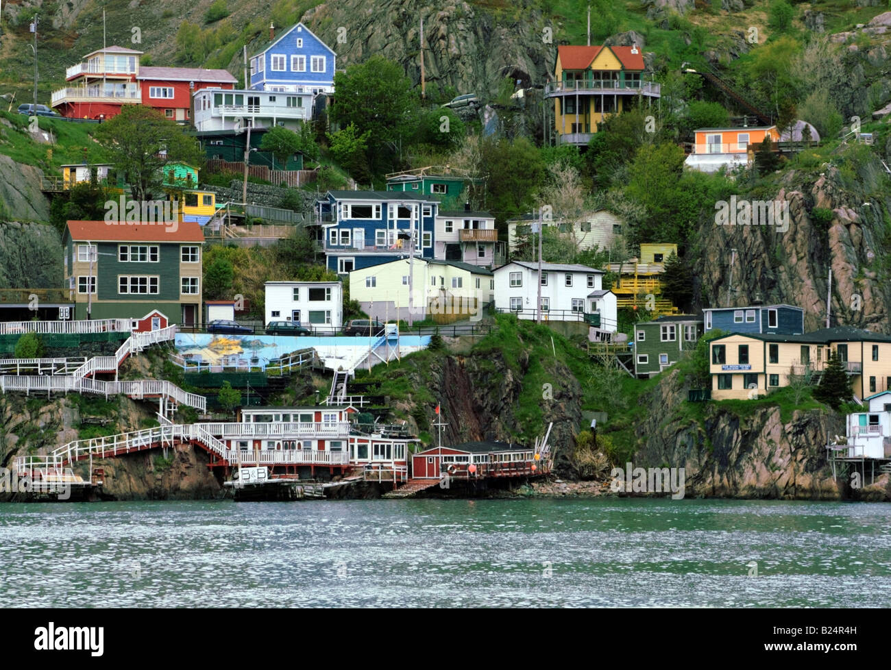 Colorful houses in Lower Battery at foot of Signal Hill St. John's