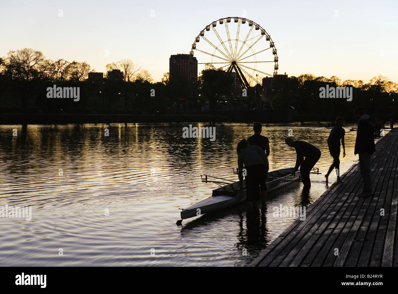 Yarra River rowers - Melbourne, Victoria, AUSTRALIA Stock Photo
