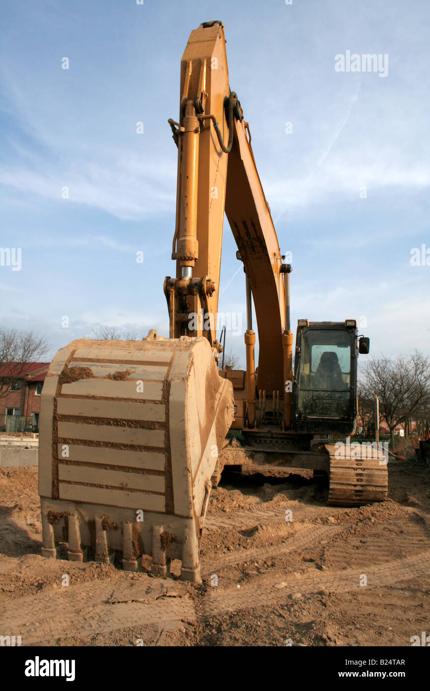 Wide Angle Backhoe Stock Photo Alamy