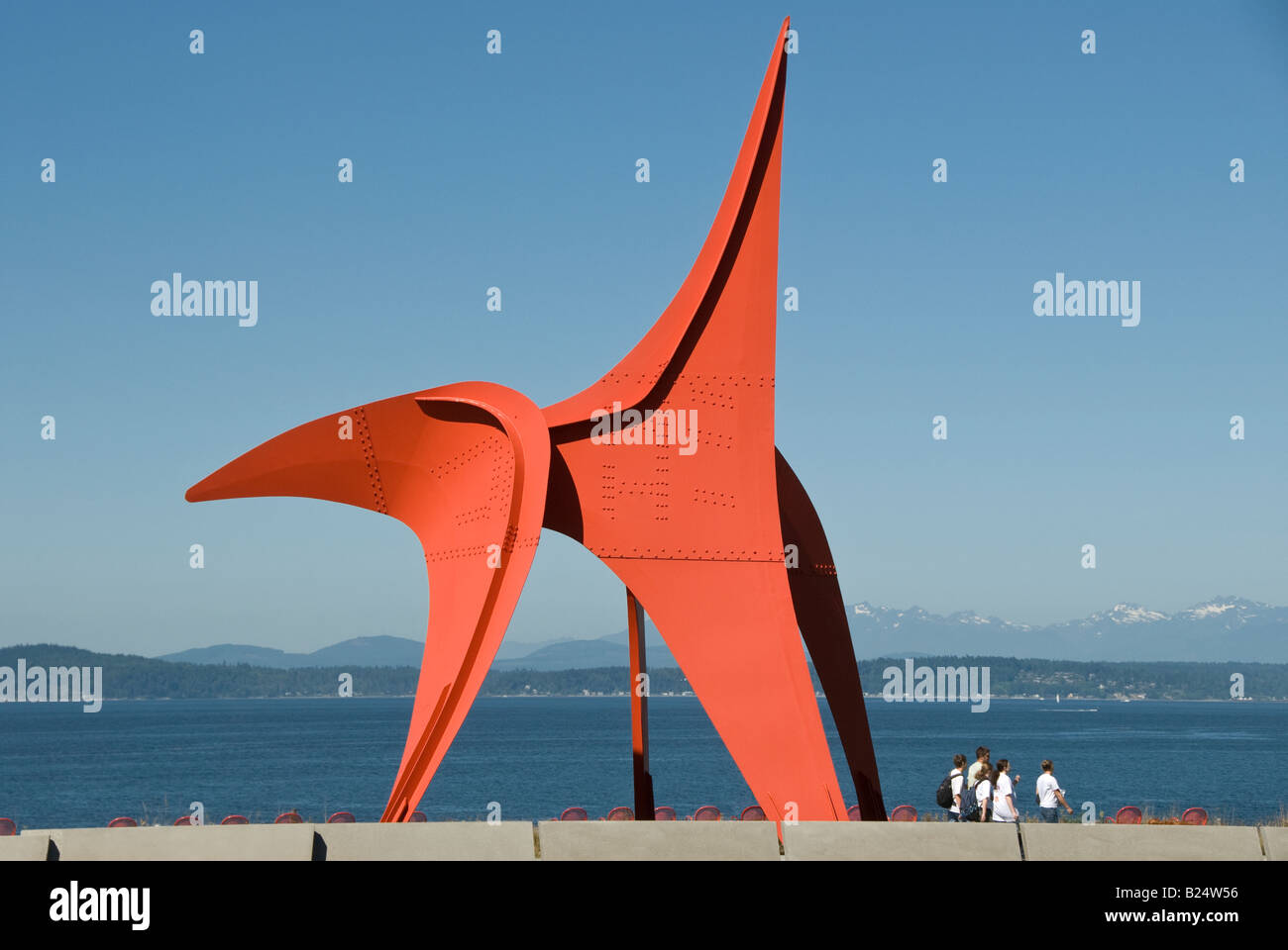Eagle sculpture by Alexander Calder on display at Olympic Sculpture Park Seattle Washington Stock Photo