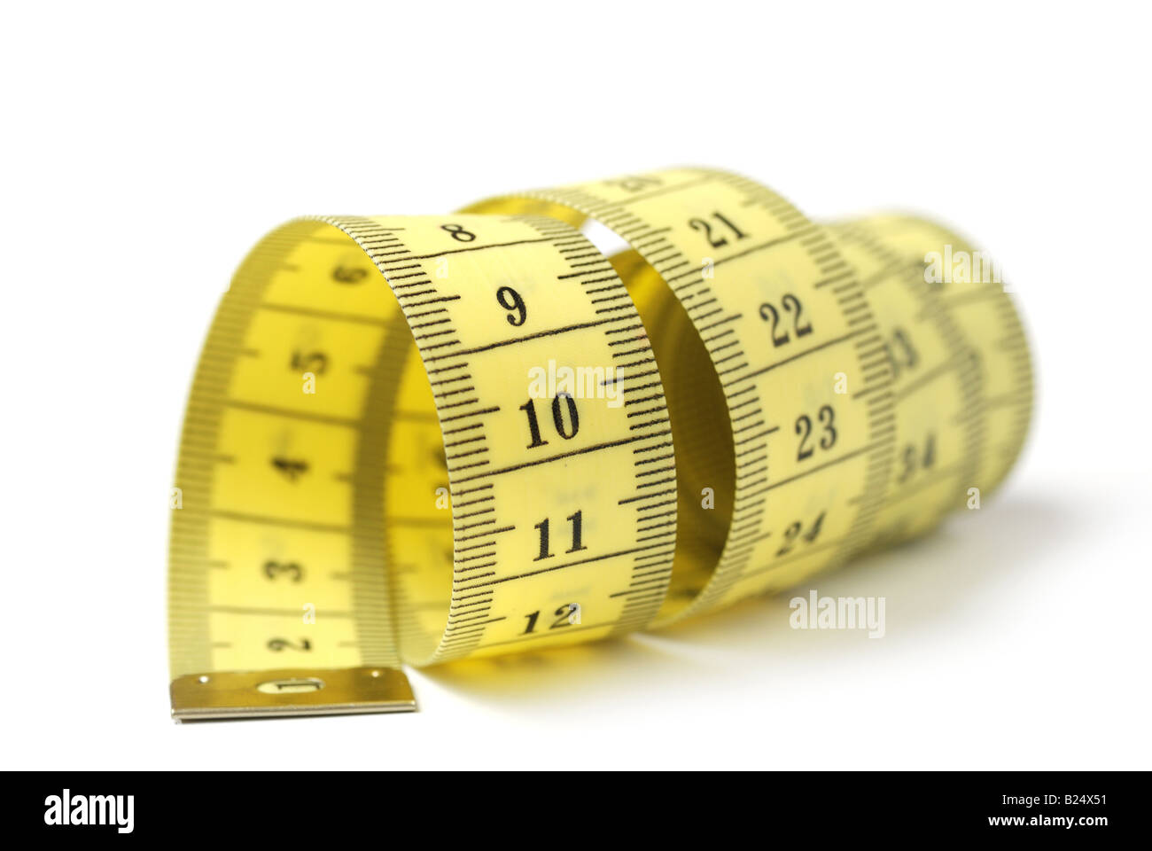 Measuring tape of the tailor It is isolated on a white background Stock ...