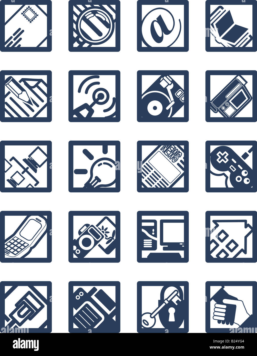 Square Internet Computing Icons Stock Photo - Alamy