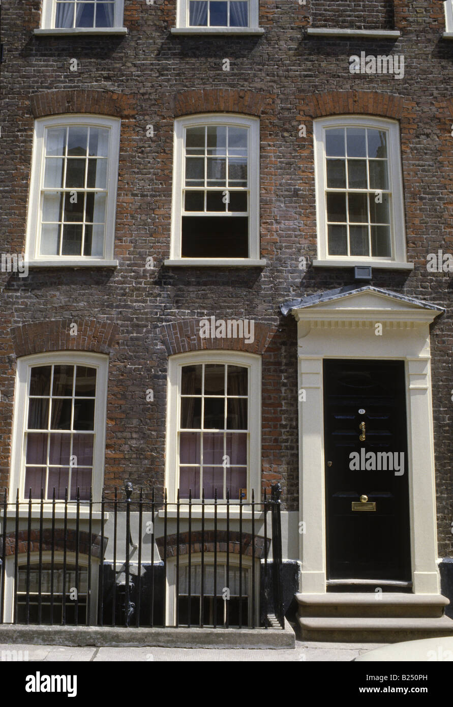 London Spitalfields UK Early brick terrace house with sash