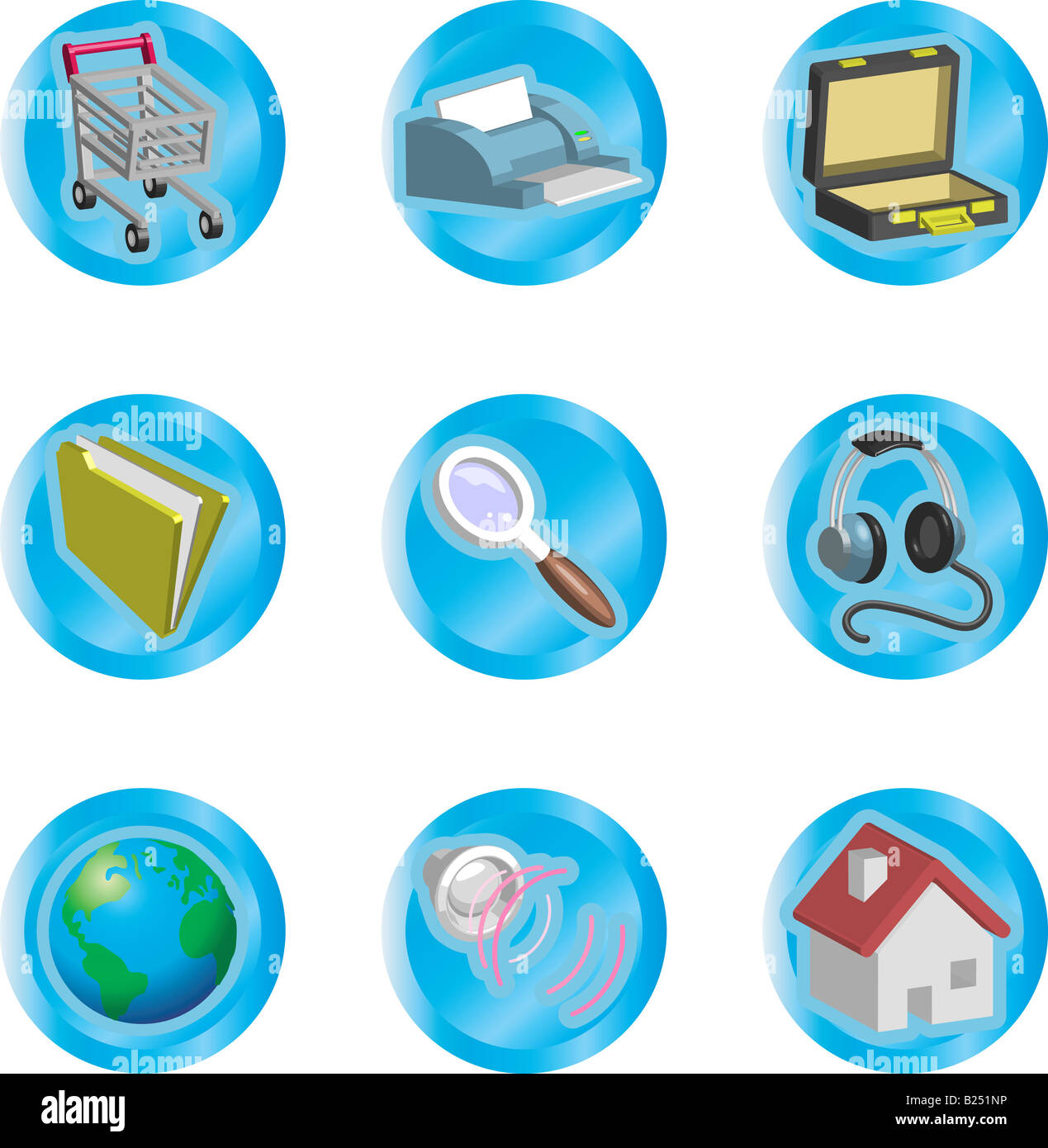 3d color web and internet icon series Stock Photo