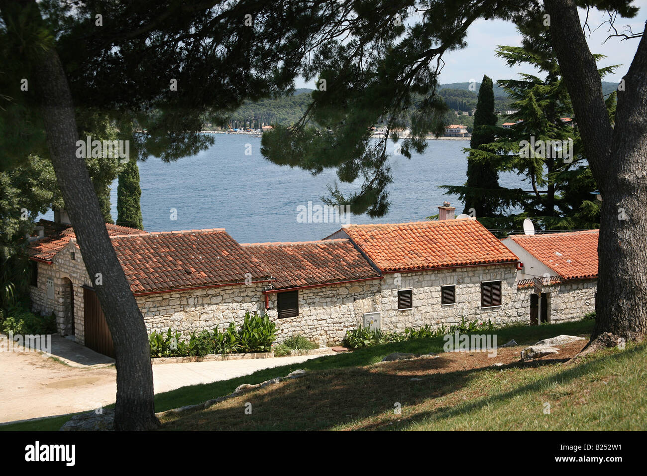 Coastal view from Rovinj, Croatia, Balkans Stock Photo