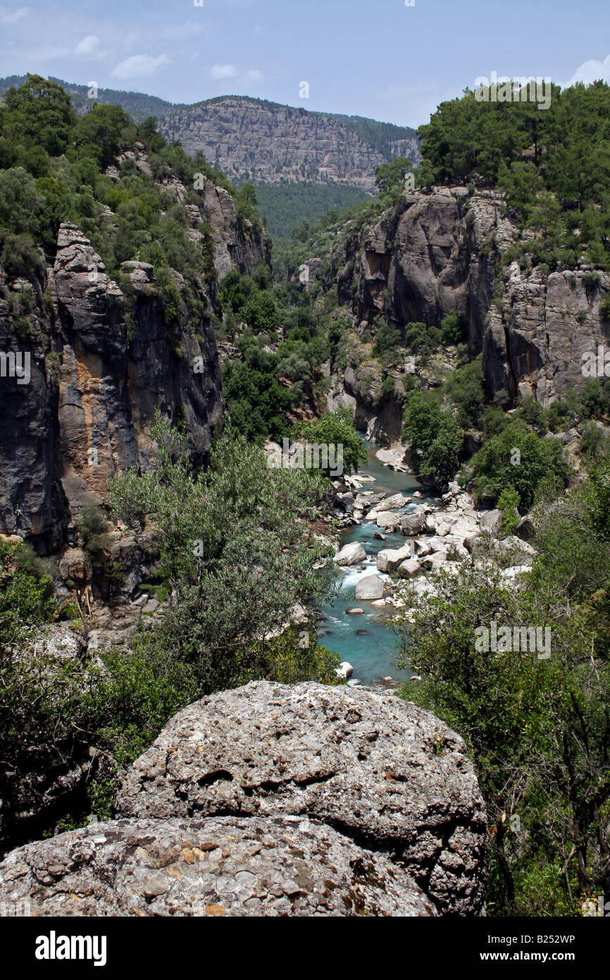 THE RIVER KOPRULU AND CANYON. TURKEY Stock Photo