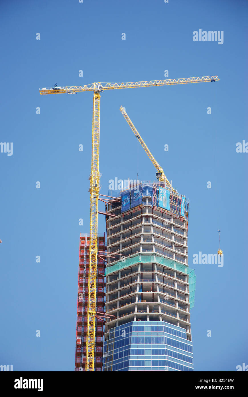 Detail of Tower Cristal under construction. Madrid. Spain. Stock Photo