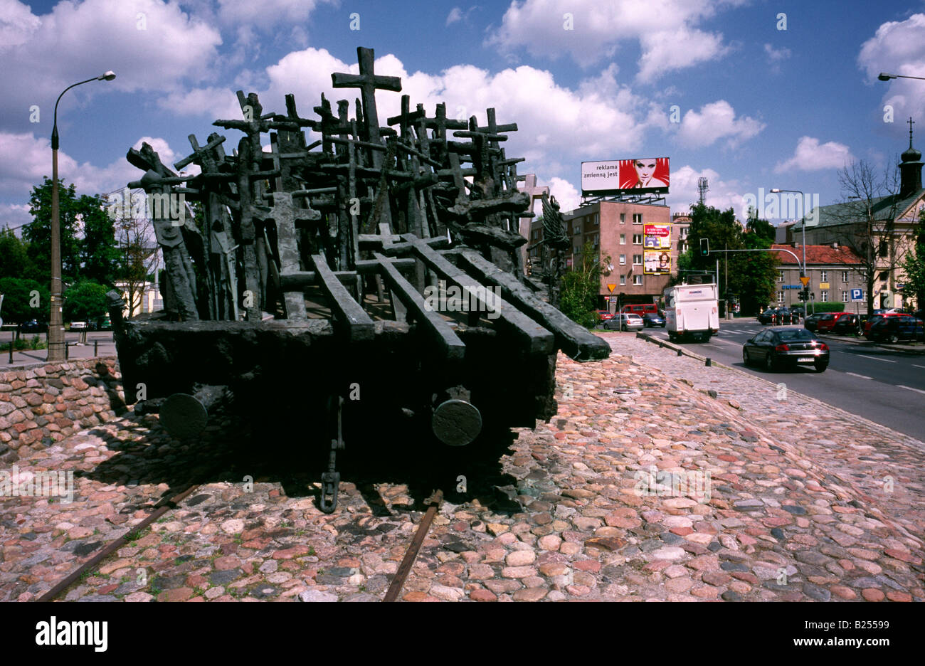 July 10, 2008 - Monument to the victims of the Soviet invasion of Poland on Sept 17, 1939 in the Polish capital of Warsaw. Stock Photo