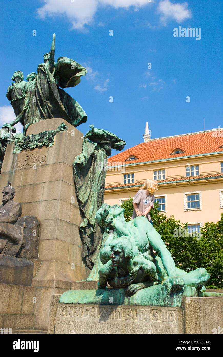 Palackeho monument at Palackeho namesti in new town of Prague Czech Republic Europe Stock Photo