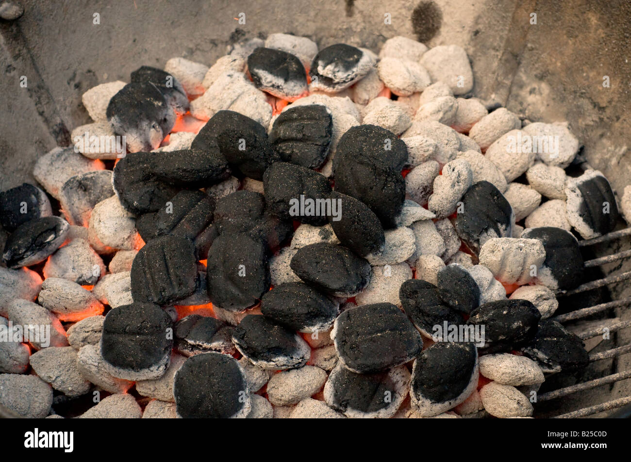 Burning Charcoal Embers Stock Photo