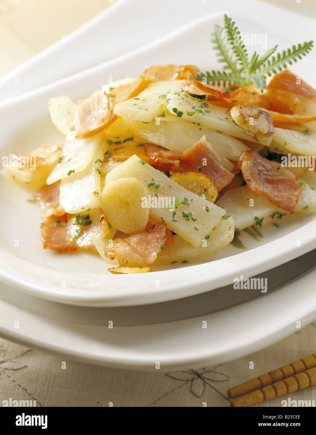 Ham and potato Stock Photo - Alamy