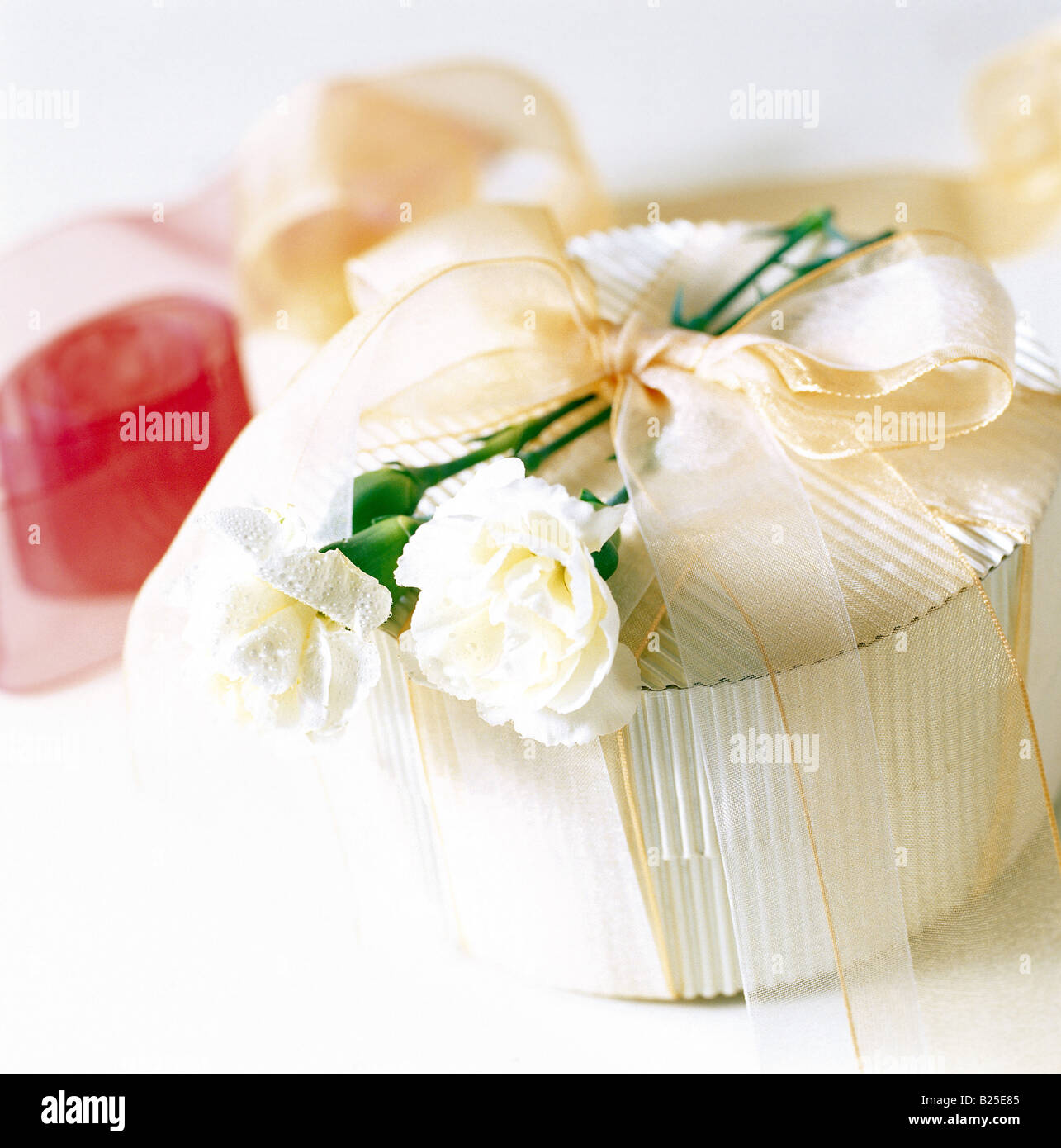 Gift box and flower Stock Photo Alamy