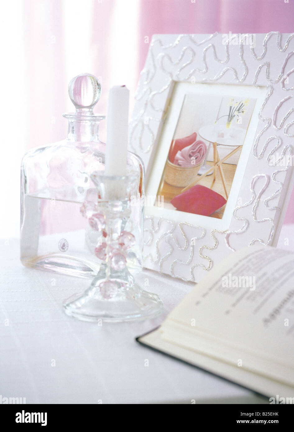 Picture frame and book Stock Photo - Alamy