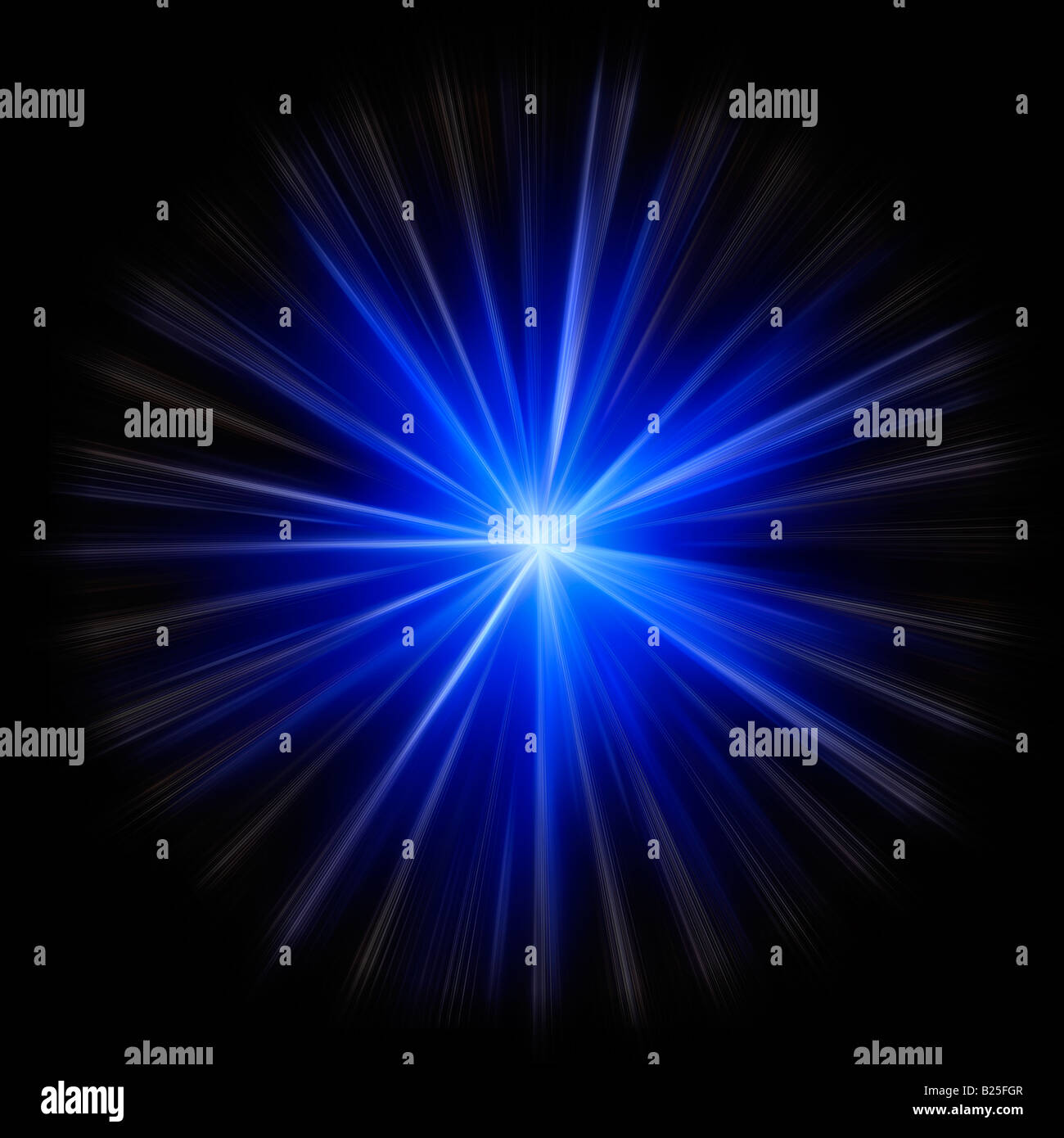 Supernova star burst created in image editor from scratch Stock Photo