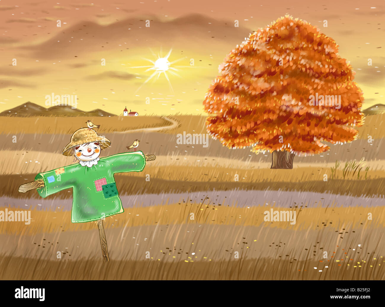 Jackstraw and tree in autumn Stock Photo Alamy