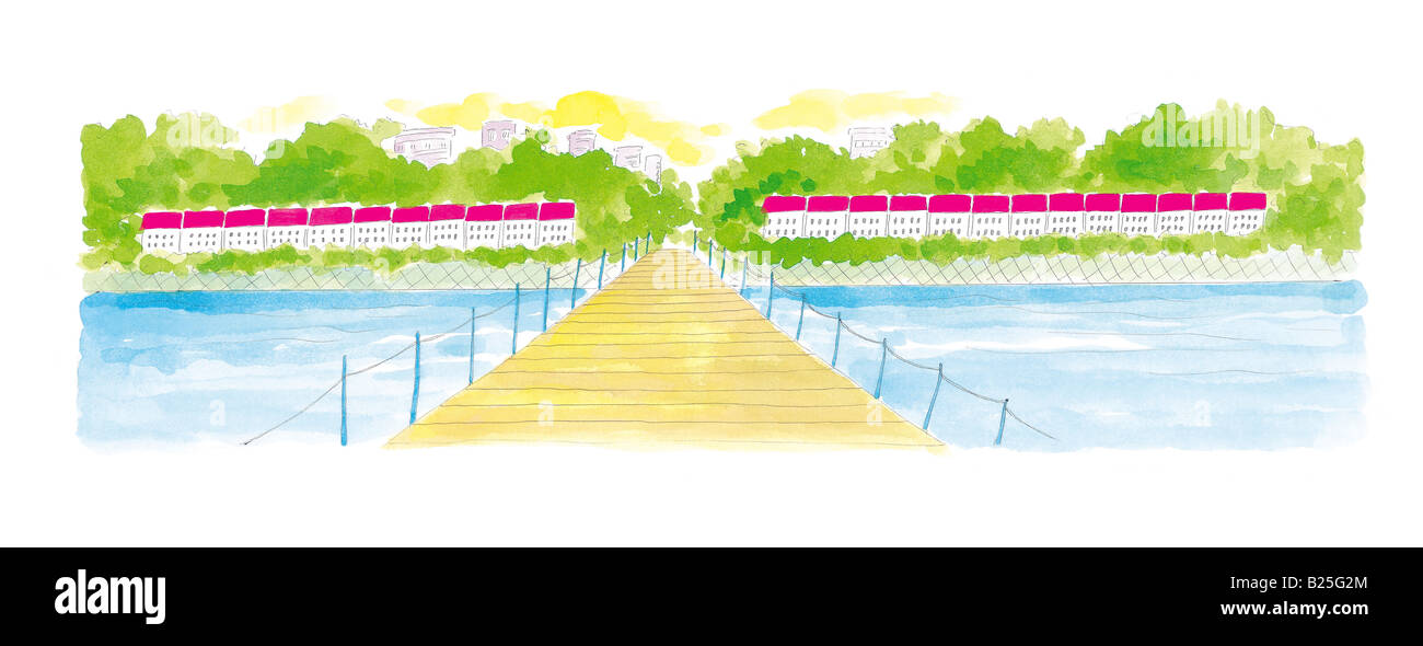 Bridge to life illustration Cut Out Stock Images & Pictures Alamy