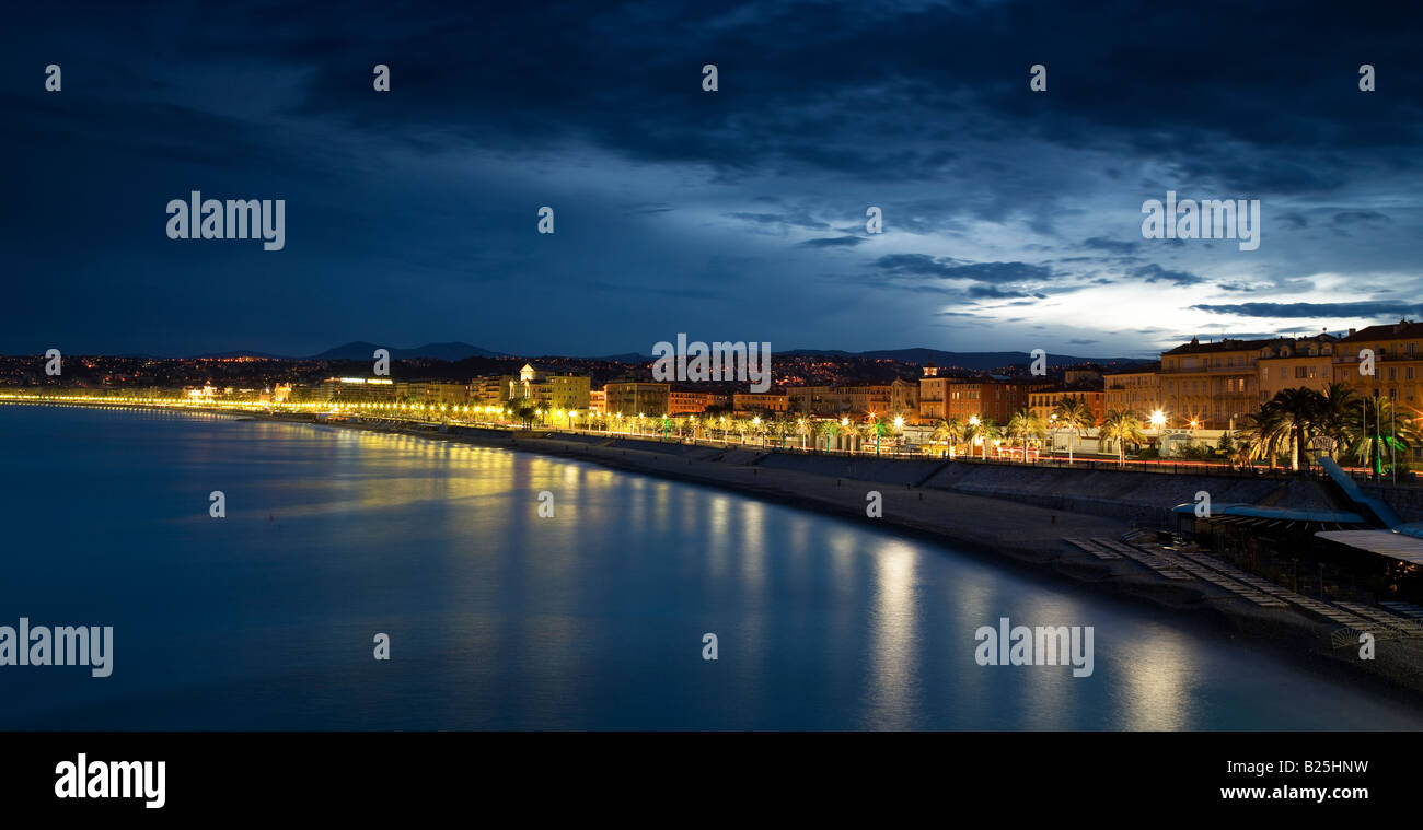 nice view cote d'azur night Stock Photo