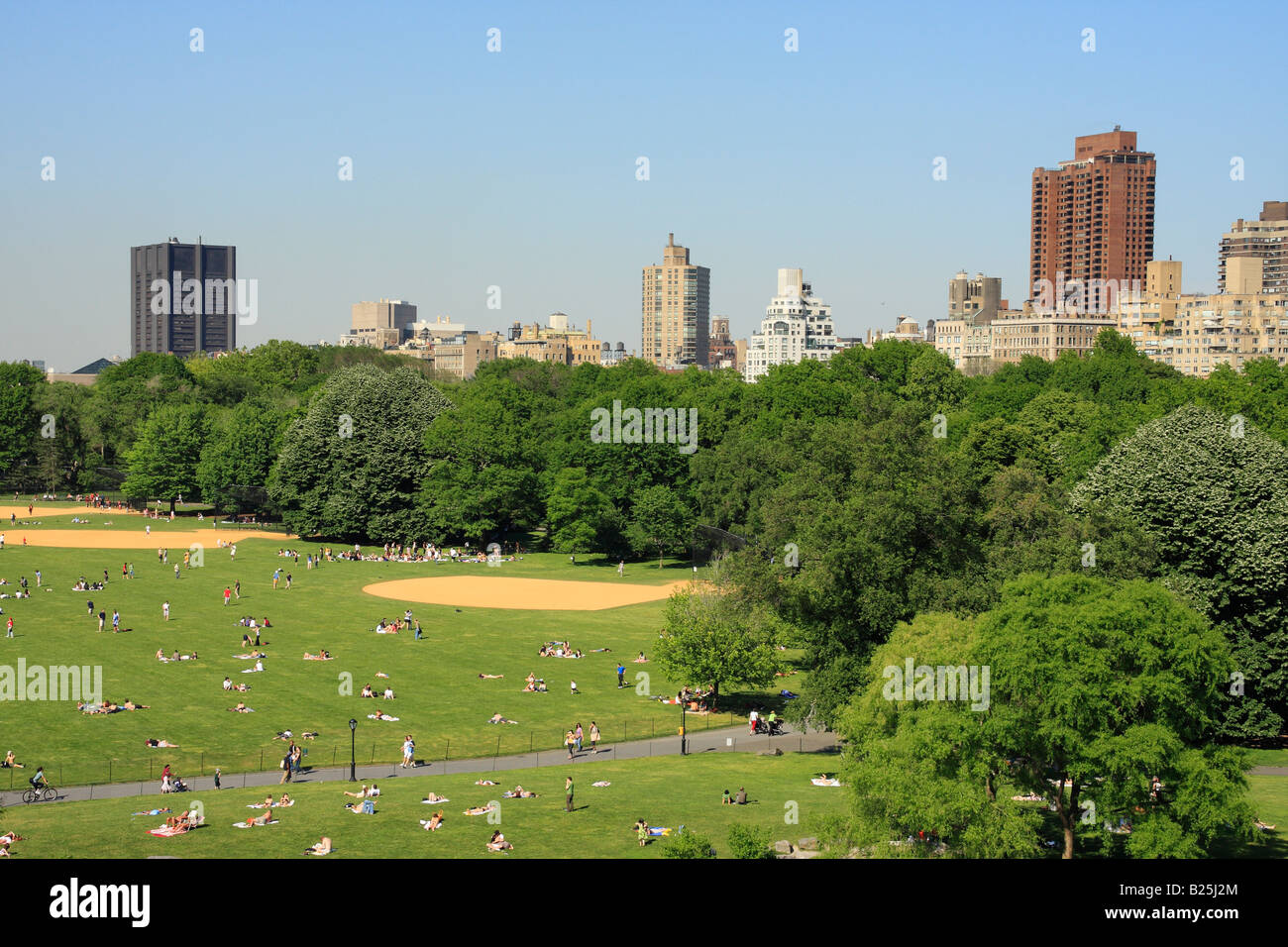 High angle view of Central Park and upper east Manhattan - New York City, USA Stock Photo