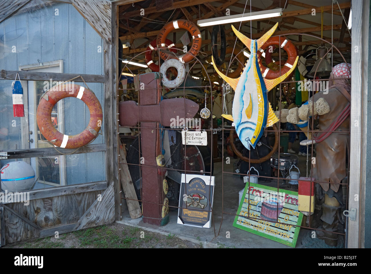The Tin Shed nautical shop and antiques Apalachicola Florida Stock