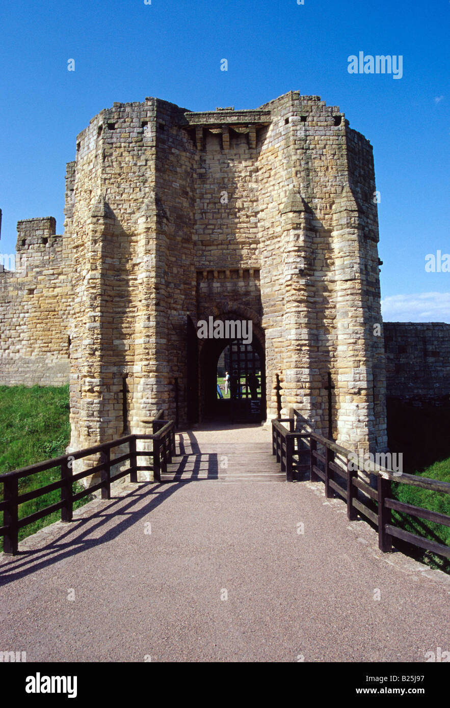 warkworth castle historic monument entrance northumberland england uk ...