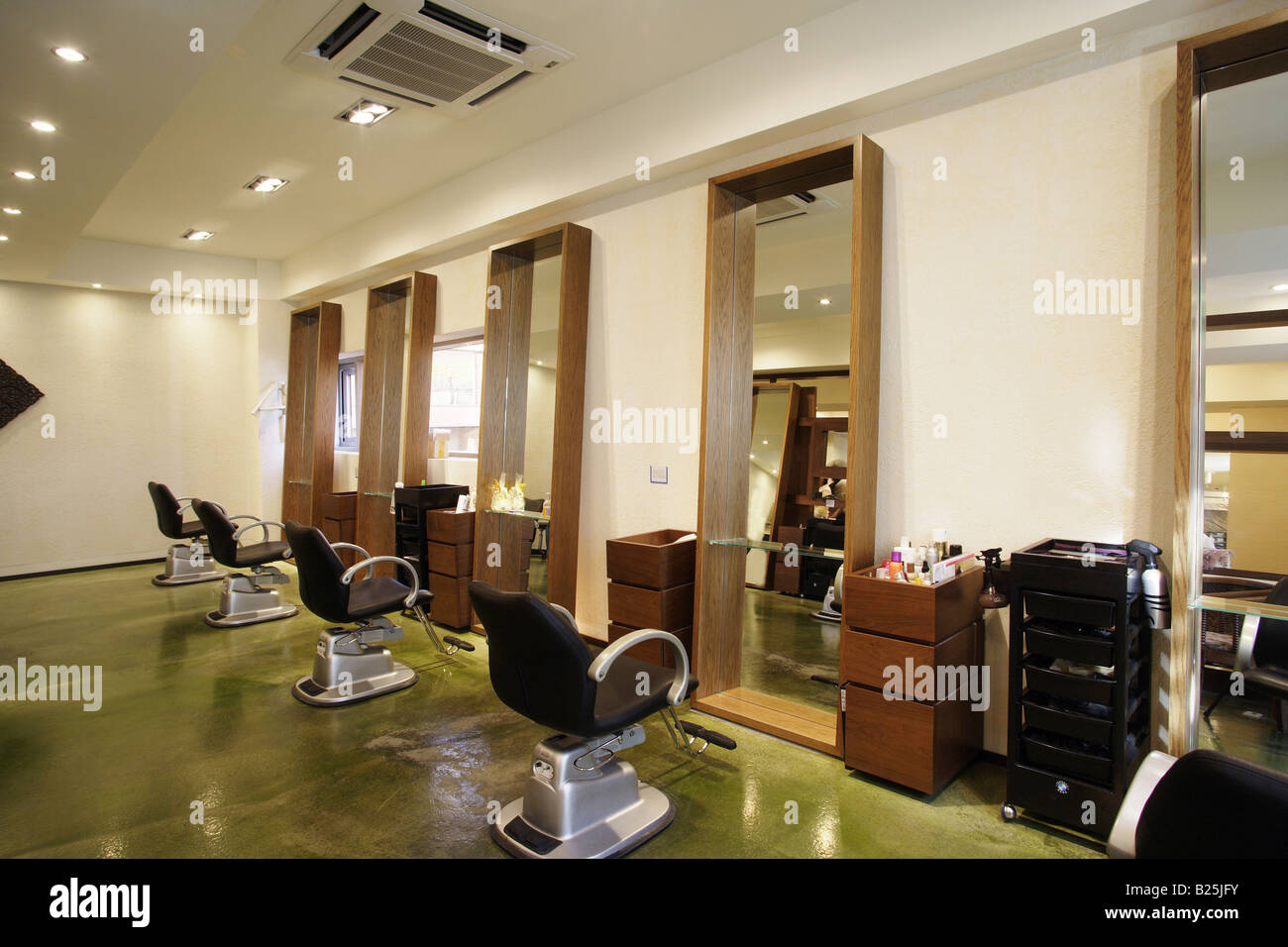 Interior view of hair saloon shop Stock Photo - Alamy