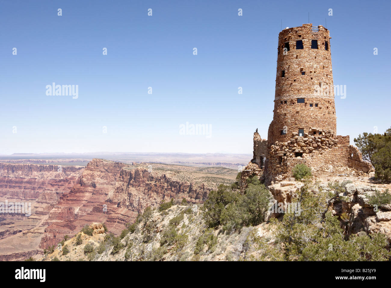 Desert View Watchtower at the South Rim of the Grand Canyon in Arizona ...