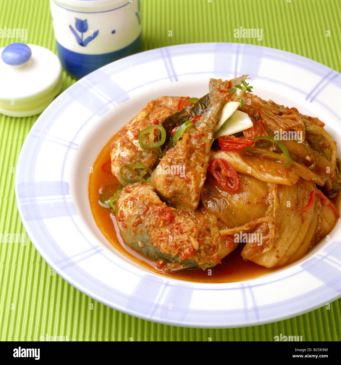 Steamed fish with vegetables Stock Photo Alamy