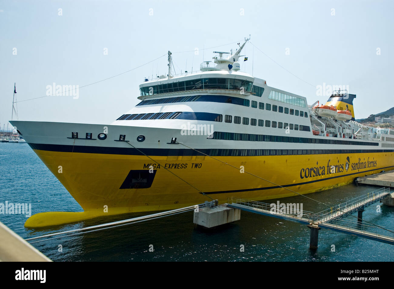The yellow and white Corsica Sardinia Ferries ship Mega Express Two ...