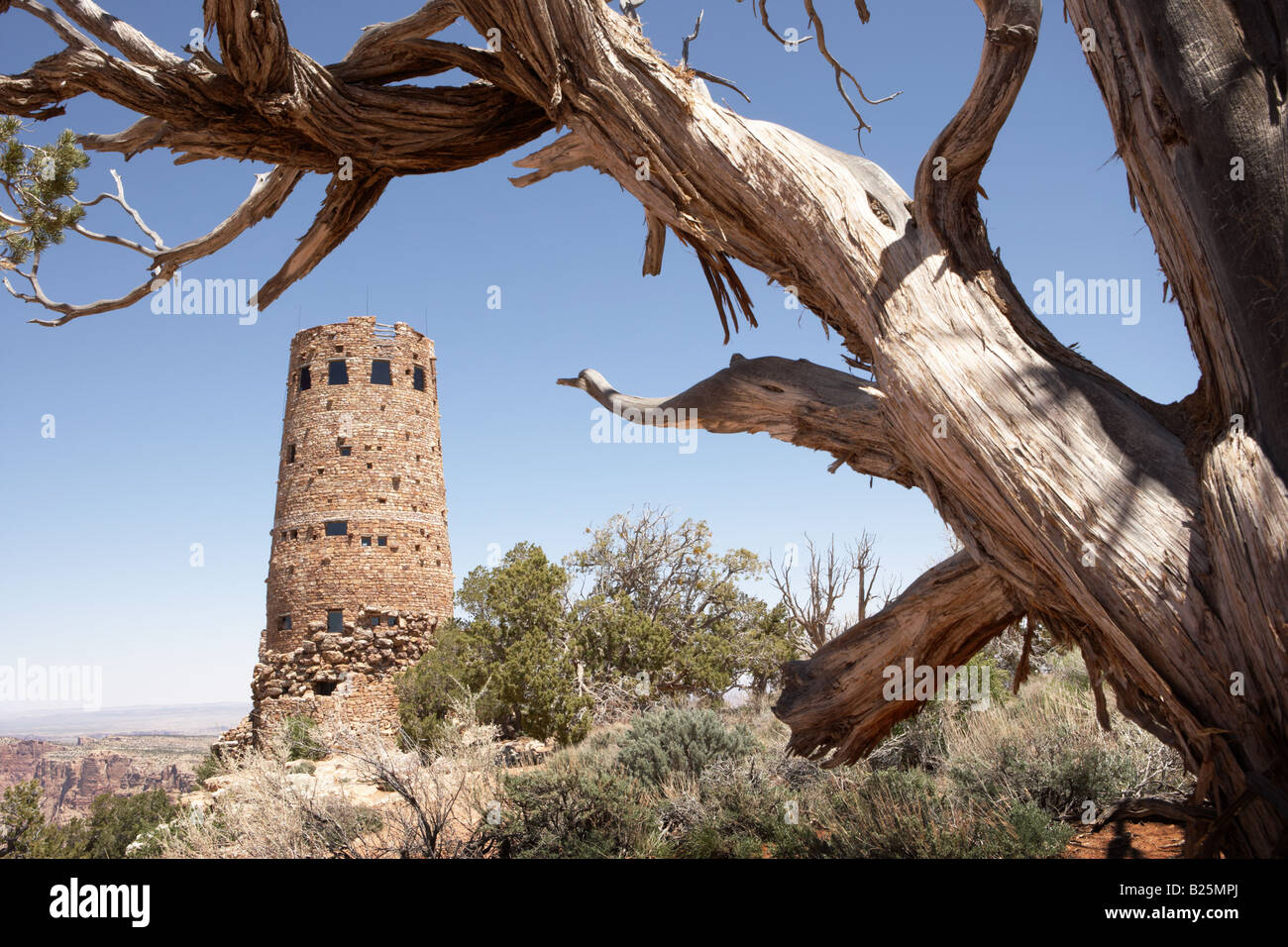 Desert View Watchtower at the South Rim of the Grand Canyon in Arizona ...