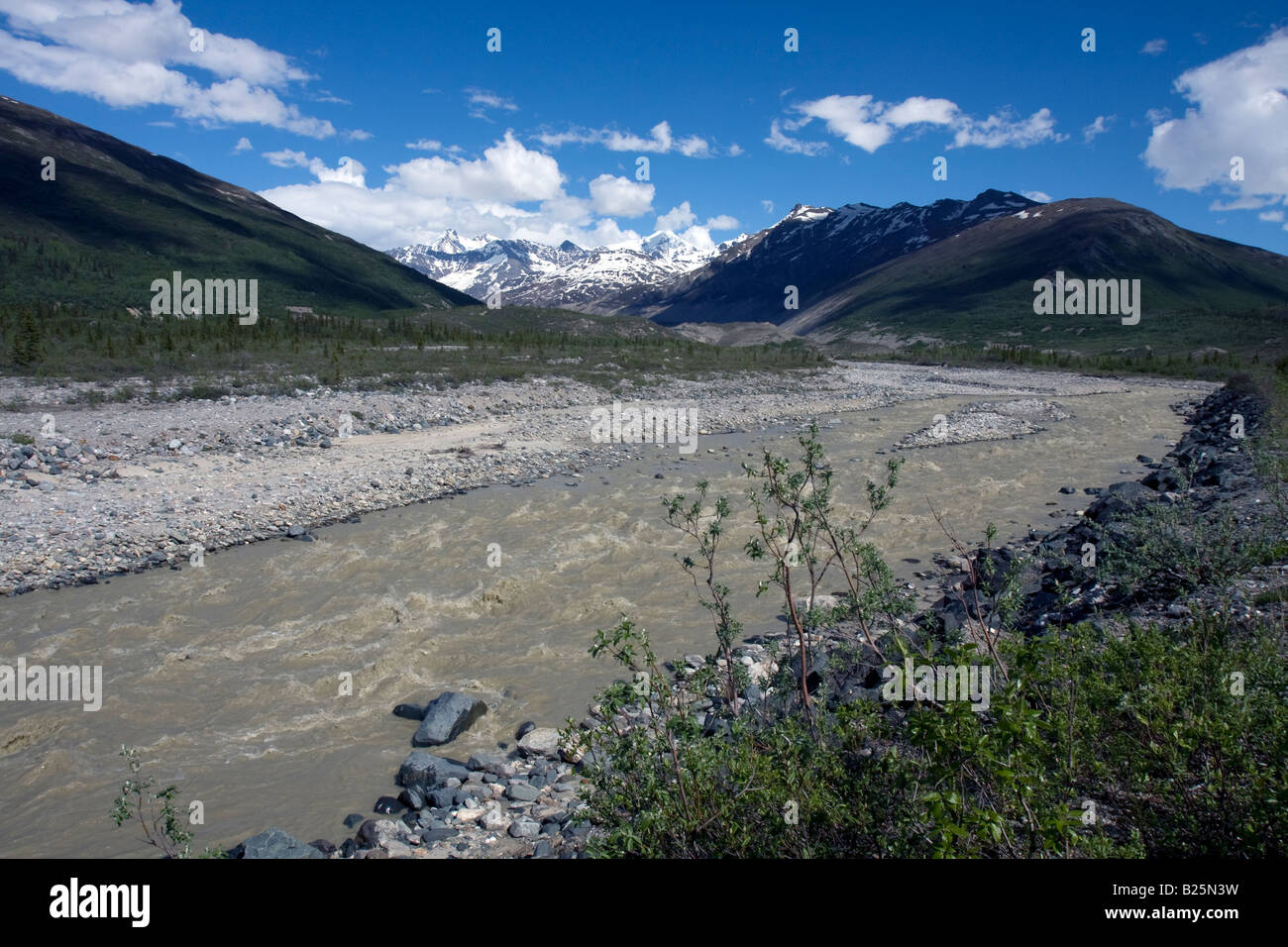 River flowing along Richardson Highway, Alaska, USA Stock Photo Alamy