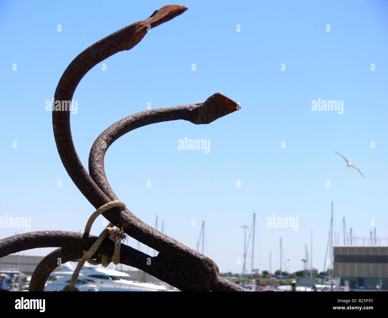 a picture of a rusty anchor Stock Photo