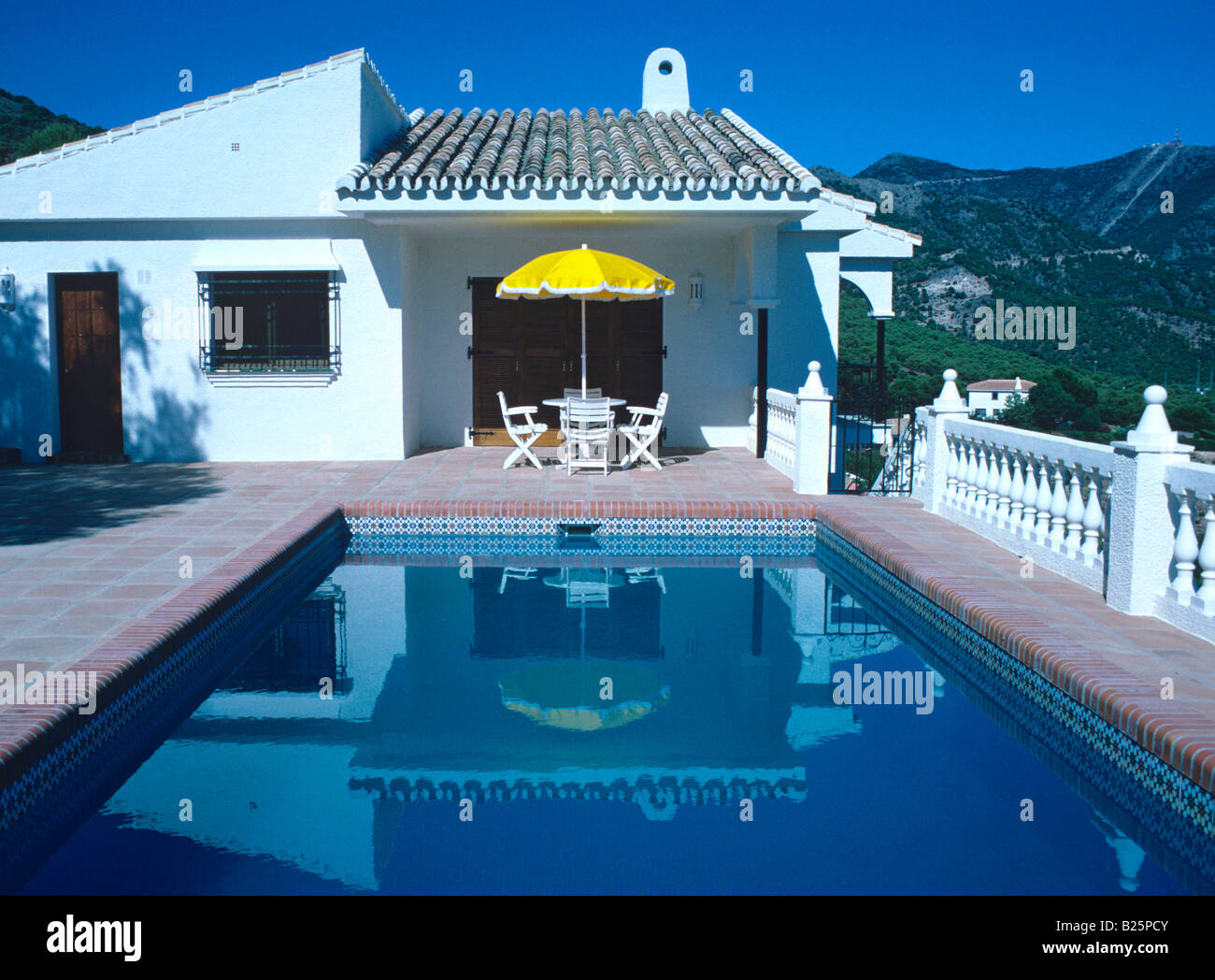 Holiday villa in spain with terrace and swimming pool Stock Photo Alamy