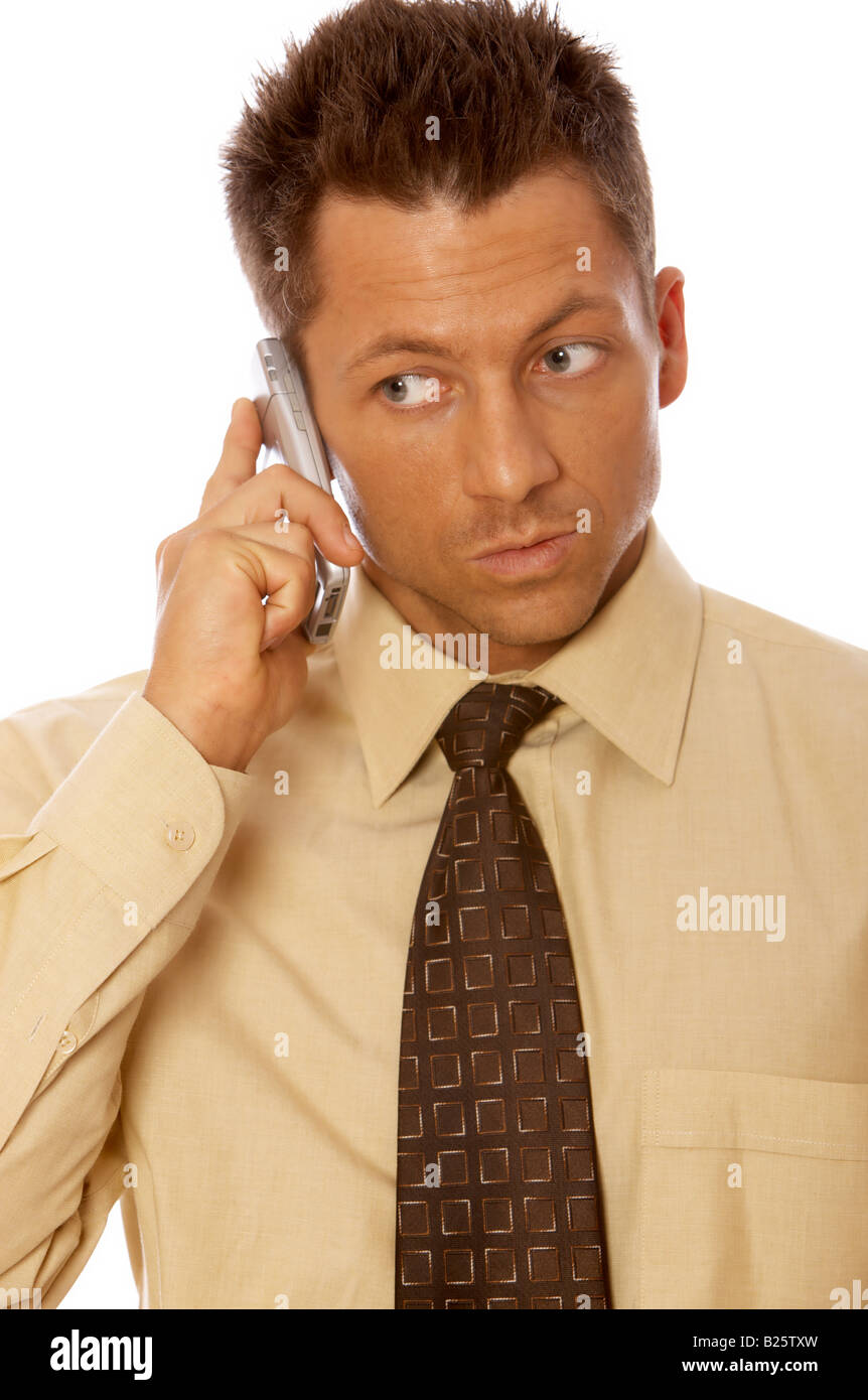 Portrait of handsome businessman isolated on white Stock Photo - Alamy