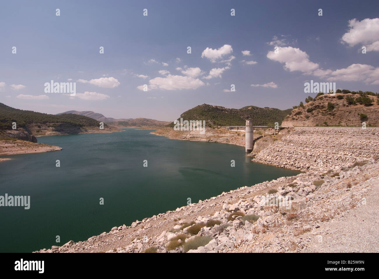 Reservoir in the Guadalhorce area of Andalucia, Spain Stock Photo