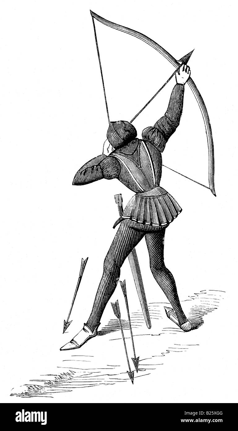 French Archer in the 1400s Stock Photo