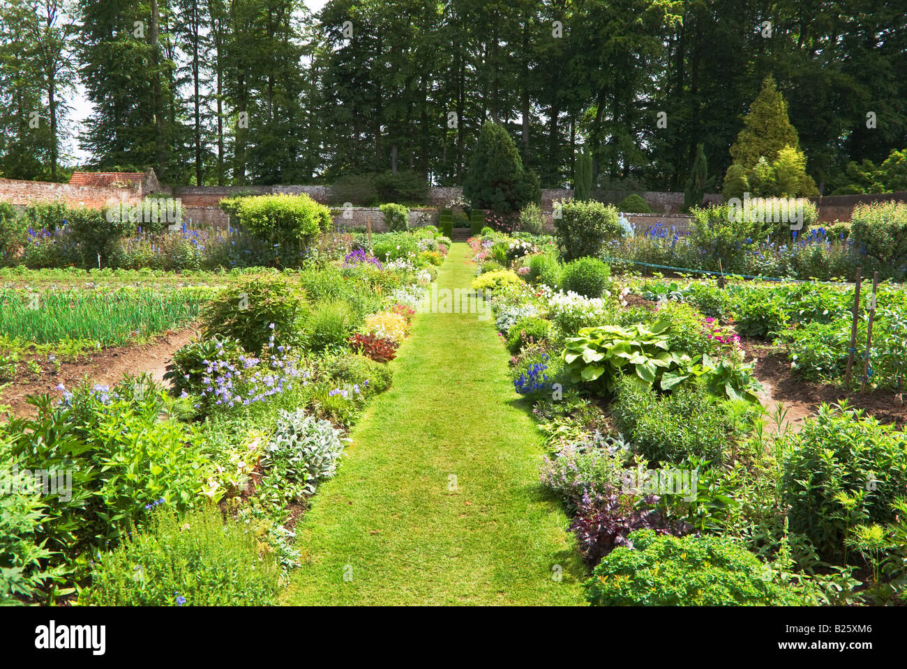 The potager inside a garden at the Chateau Miromesnil in Normandy France EU Stock Photo