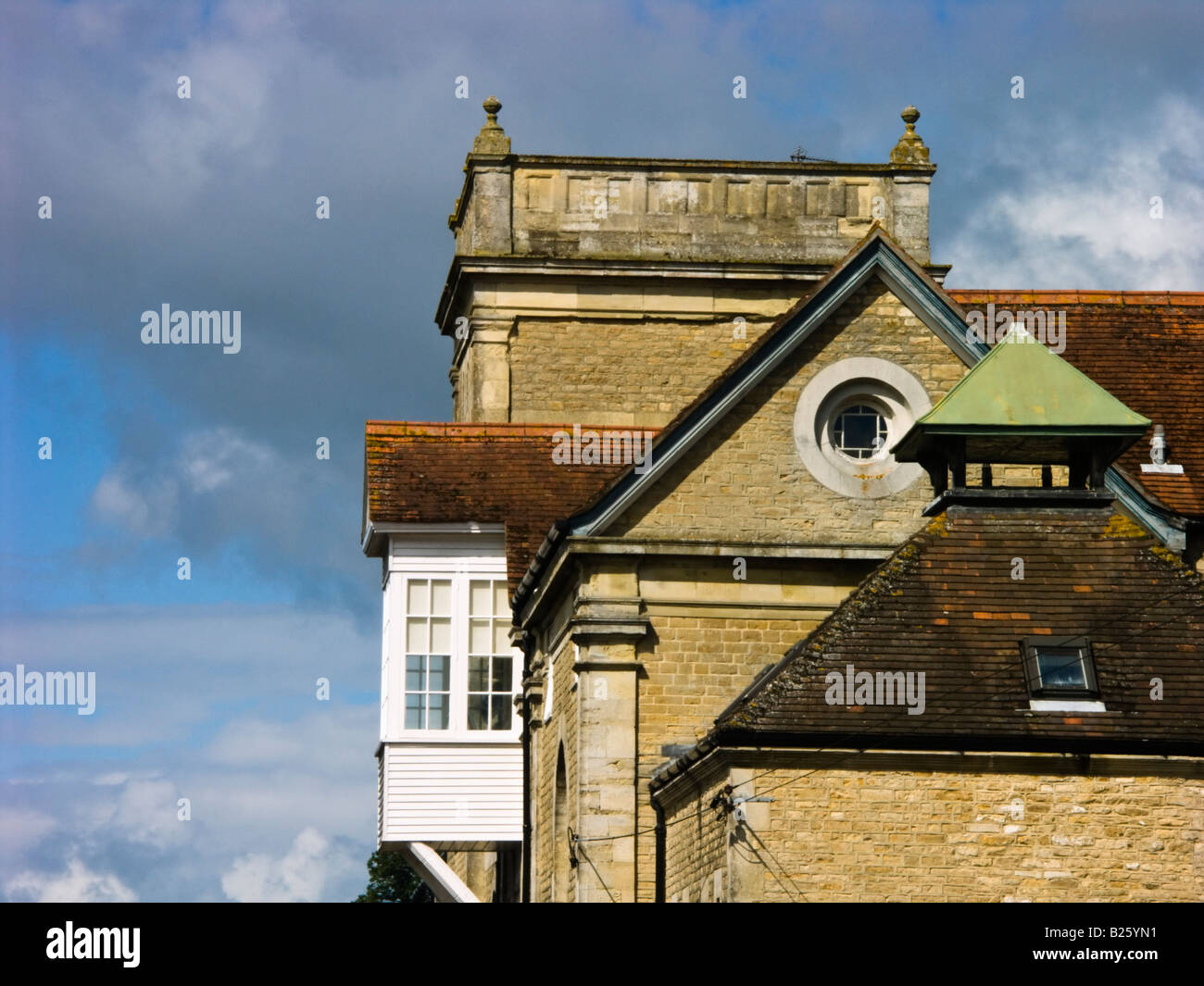 Unusual roof line in Gillingham Dorset including the old Matthews