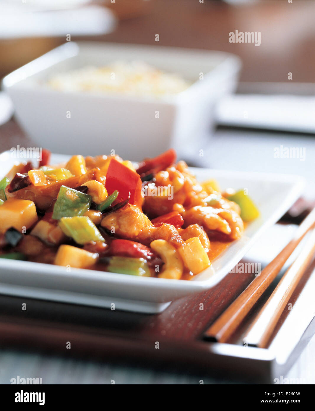 Asian stir fry with rice Stock Photo - Alamy