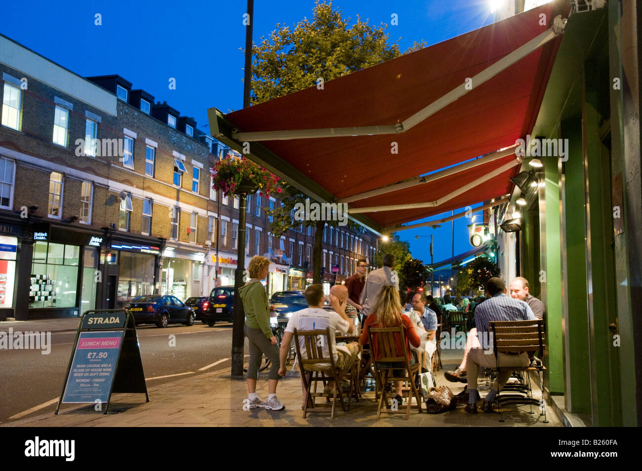 Strada restaurant on Upper Street in Islington, London, England UK Stock Photo