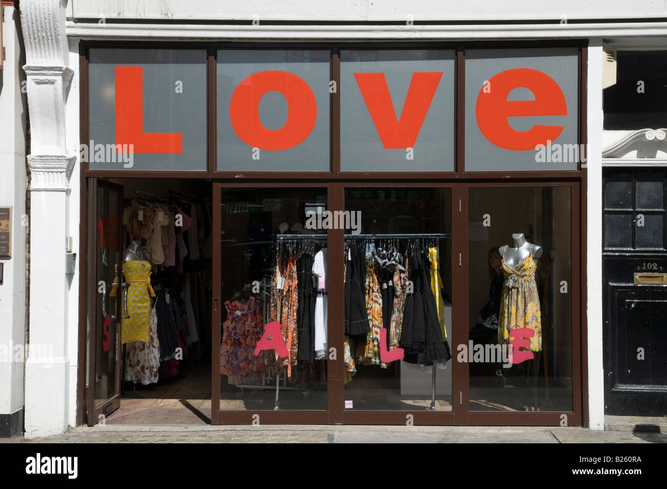 Pop-up clothes shop, London England UK Stock Photo