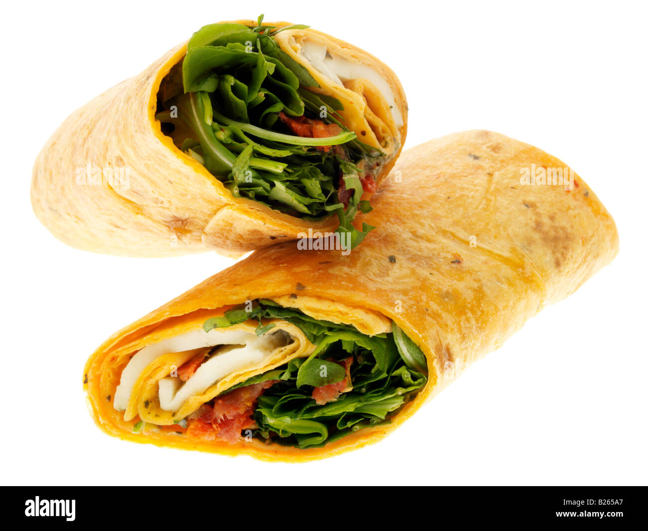 Mozzarella and Roast Tomato Wrap Stock Photo Alamy