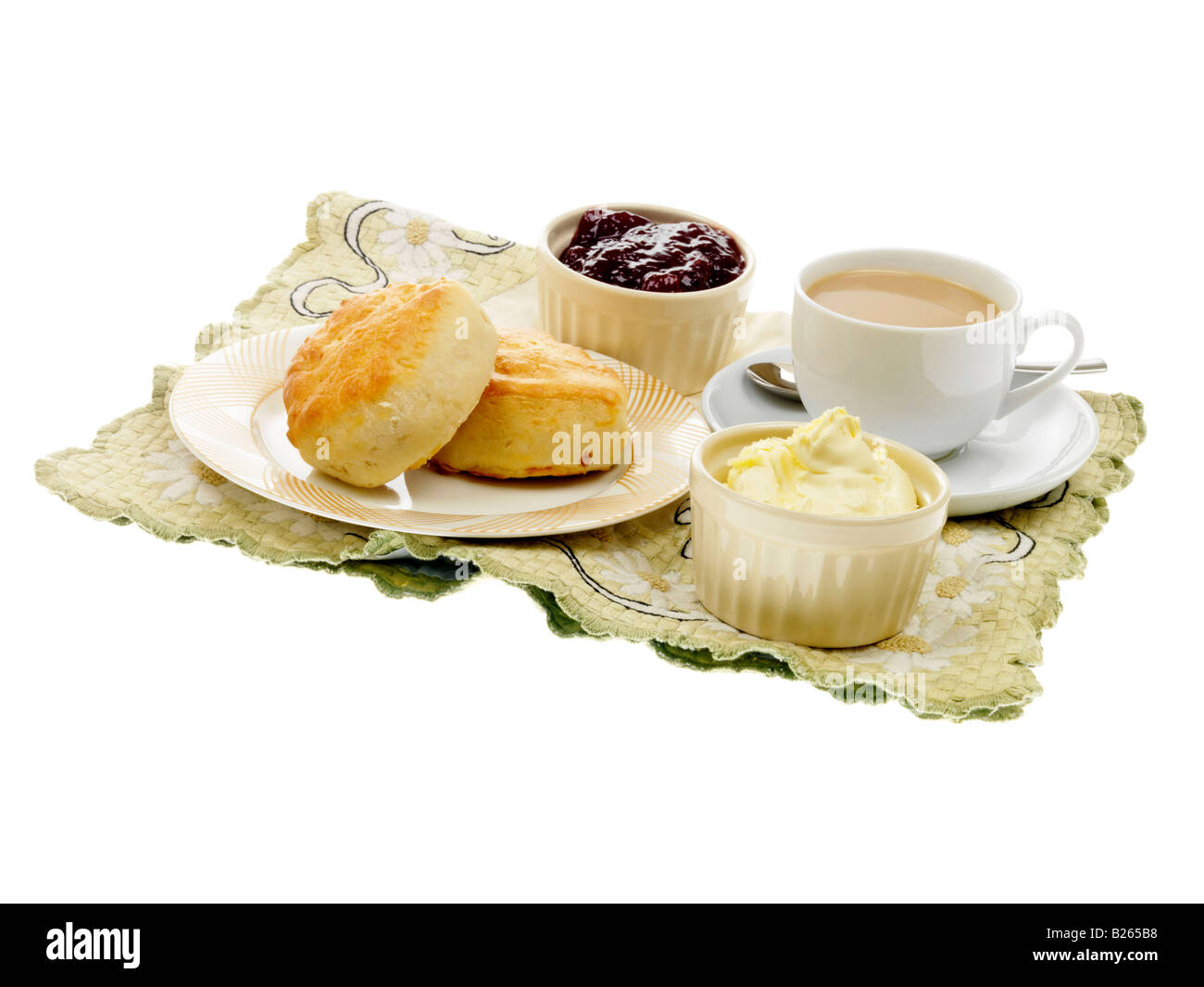 Scones clotted cream Cut Out Stock Images & Pictures - Alamy